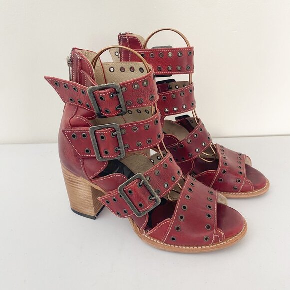 freebird Shoes - Freebird Blake Shoes Sandals w Heel Buckles Red